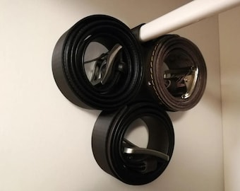Soporte para cinturón para barra de armario: 3 ranuras. ¡No requiere taladrar!