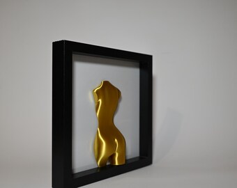 Elegant Female Torso  in a Frame (Back View) – A Unique Decorative Statement