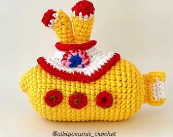 Crochet Pattern: The Beatles Yellow Submarine Amigurumi (PDF Download)