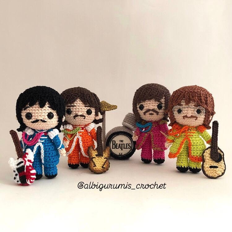 The Beatles Crochet Doll Pattern: Amigurumi Band Set (PDF Pattern