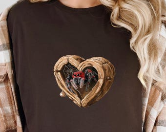 Jumping Spider Shirt, Funny Arachnid Tee, Spooder Mom Gift, Creepy Cute Spider Lover T-Shirt, Halloween & Nature Gift, Jumping spider mom