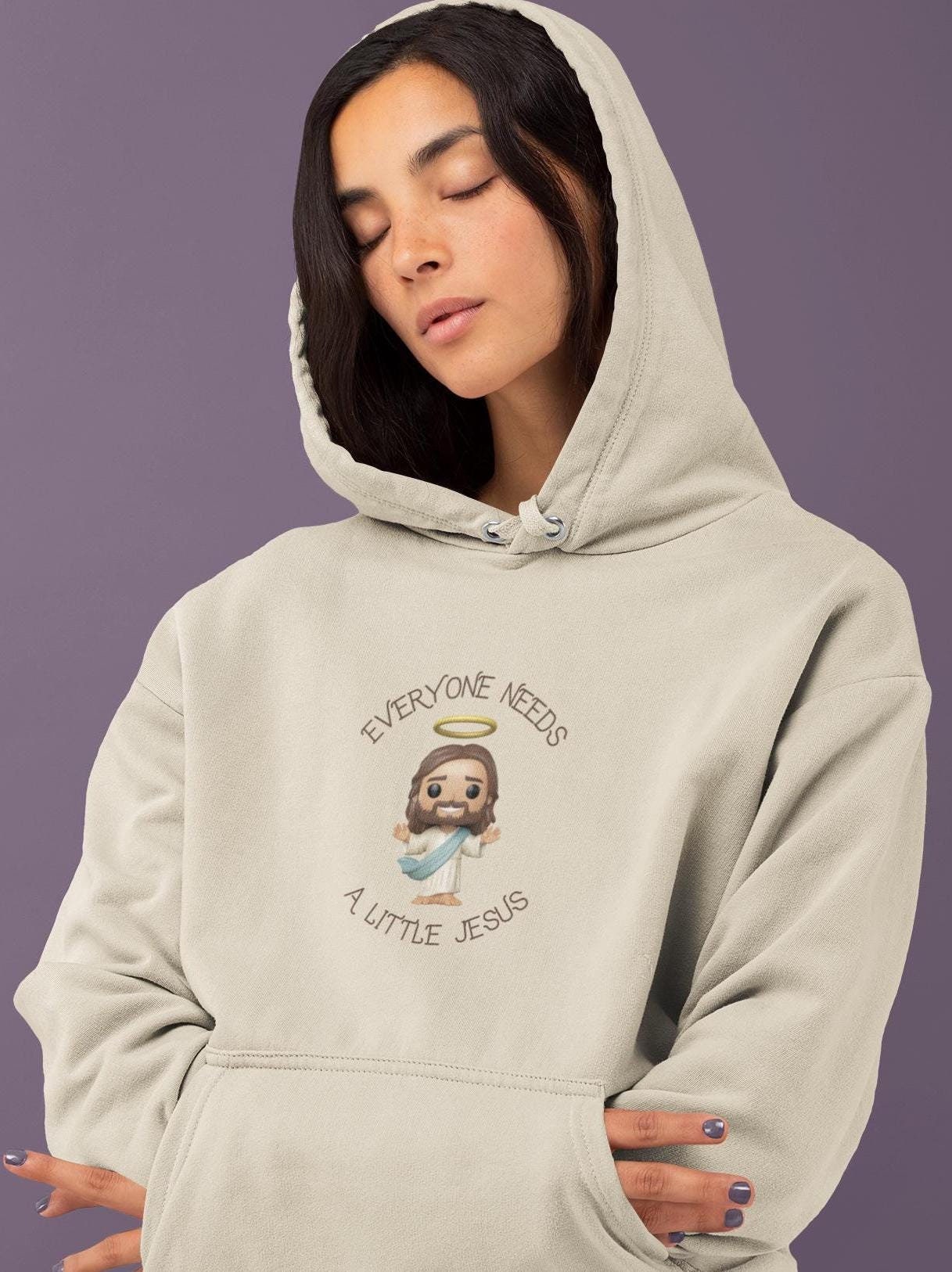 Everyone Needs a Little Jesus Sweatshirt, Mens Christian Hoodie, Faith Shirt, Jesus Hoodie, Bible Verse gift, Minimal Christian Mens gift
