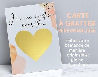 Carte à gratter personnalisée – Annonce grossesse originale | Demande marraine surprise | Idée révélation bébé