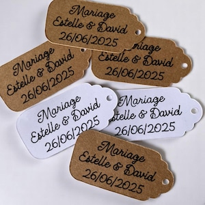 Étiquettes personnalisées –Cadeaux de remerciement, pour mariages, anniversaire,  babay shower ...