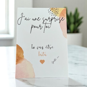 Carte à gratter personnalisable - Annonce surprise - Annonce papa/mamie/papi/tata/tonton