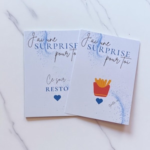 Carte à gratter enfant – Sortie surprise Resto, Ciné, Disneyland – Annonce avec image ou texte personnalisé