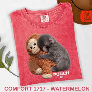 Animal lover gift shirt with realistic baby macaque artwork