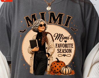 Vintage Halloween Mimi T-Shirt, Mimi Pumpkin Shirt, Cozy Autumn Graphic Tee, Fall Gift for Mimi, Stylish Grandma Tee