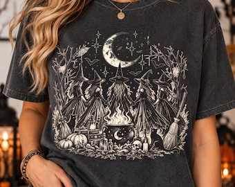 Witchy Shirt, Season of the Witch Tee, Vintage Witch Tee, Retro Halloween Shirt, Black Cat Shirt, Witchy Graphic Tee, Horror Lover Gift