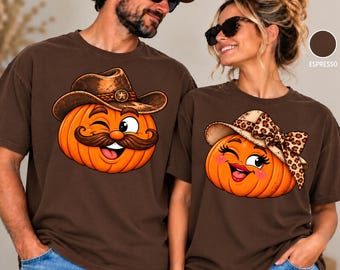 Cool Pumpkin Shirt, Mr and  Mrs Pumpkin Face Matching Couple Tees, Fall Couple Shirts, Funny Vintage Pumpkin Tee, Autumn Graphic Shirt