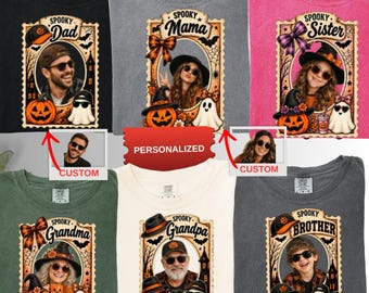 Personalized Family Halloween Shirt, Custom Photo Family Tee, Matching Spooky Family Shirts