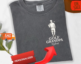 Custom Pocket Golf Grandpa Shirt, Retro Graphic Tee, Golf Grandpa Gift, Golf Lover Grandpa Tshirt