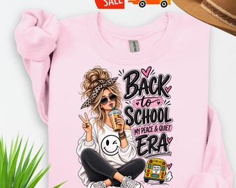 Back to School Mom Sweatshirt, Funny Mom Crewneck, Coquette Mom, Coffee Mom, Retro Mom, Back to School Gift