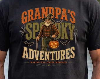 Grandpa Halloween Shirt, Grandpa's Spooky Adventures Tee, Vintage Halloween Grandpa Shirt, Funny Pumpkin Grandpa Gift