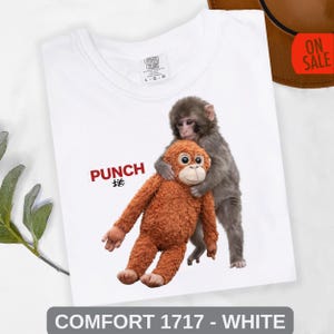 Retro monkey shirt with sentimental baby macaque artwork