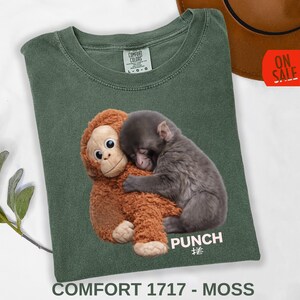 Cute monkey t-shirt design with soft detailed macaque illustration