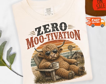 Retro Highland Cow Shirt | Funny Highland Cow Tee | Scottish Cow Graphic Tee | Animal Lover Gift | Cow Lover Shirt | Rustic Farm Shirt