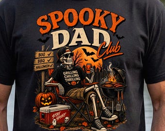 Spooky Dad Shirt, Halloween Dad Tee, Funny Skeleton Dad Shirt, BBQ Dad Gift, Spooky Season Dad, Halloween Gift for Dad