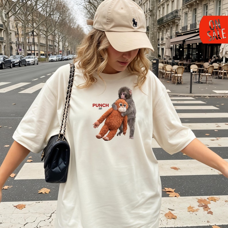 Punch monkey tee printed on black unisex graphic shirt