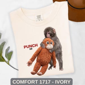 Monkey lover shirt with adorable baby monkey and plush toy illustration