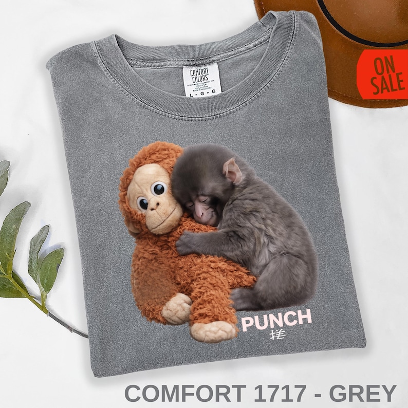 Sentimental baby monkey shirt for animal lovers on black unisex t-shirt