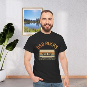 Rockstar Dad T-Shirt ,nostalgic music shirt,Music Themed Father’s Day Gift – Guitar Playing Dad Design Mens Tee,Comfort Colors Gildan shirt,
