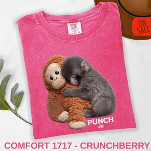 Baby monkey punch design printed on high quality black cotton shirt
