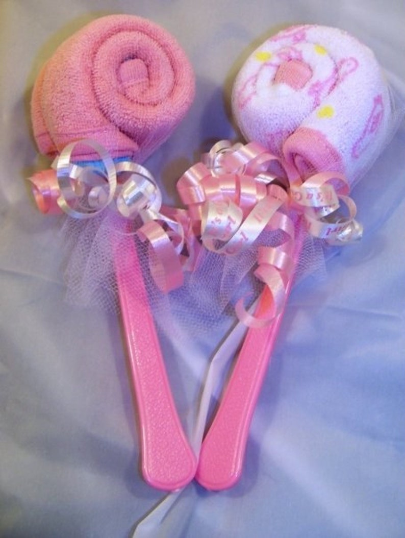 Set of 5 Baby Washcloth Lollipops Etsy