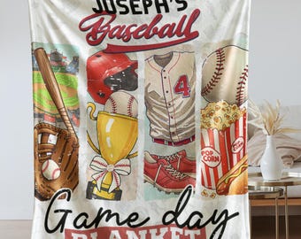 Custom Baseball Game Day Blanket, Game Day Blanket, Baseball Blanket, Baseball Game Watching Blanket, Custom Baseball Blanket, Sport Blanket
