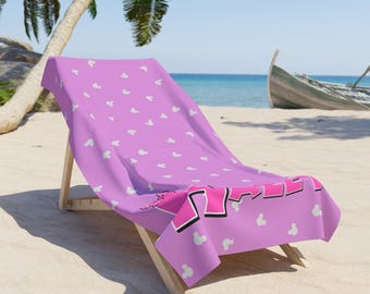 Personalized Minnie Mouse Beach Towels, Minnie Bath Pool Towel, Minnie-Themed Party, Mickey Girlfriend Family Trip Towel, Magic Kingdom