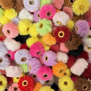 Fluffy Pom Pom Bead Spacer - Fuzzy Spacer Beads - Pom Pom Beads - 16mm Fluffy Beads