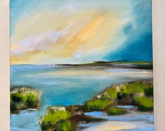 Original Landscape Painting of Payne's Creek Cape Cod-  acrylic on canvas