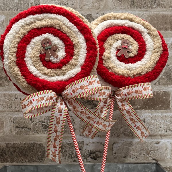Gingerbread Lollipops – Christmas Decor Picks for Wreaths, Swags & Holiday Arrangements