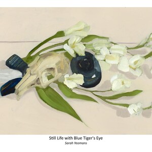 STAMPA IN EDIZIONE LIMITATA Natura morta con occhio di tigre blu (stampa del dipinto a olio originale)