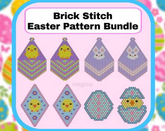 Brick Stich Ostermuster, Häschen Perlenmuster, Miyuki Delica 11/0 Ohrringe, Peyote Perlenmuster, DIY Perlenohrringe