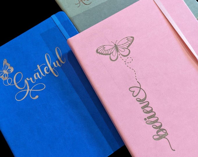 Beautiful hardcover, faux leather journals/notebooks, laser engraved, teacher gift, Christmas gift. Personalize or customize it.