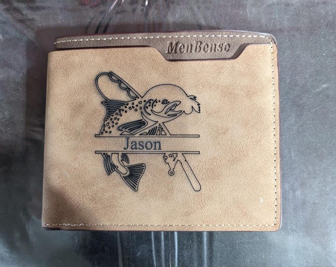 Beautiful faux suede men's wallets! Unique gift for that man special man. Spacious wallet for cards & cash. Lots of personalization options.