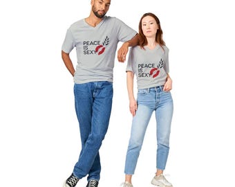 Peace is Sexy Premium Unisex V-Neck T-shirt