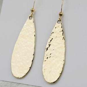 Brass Earrings • Recycled Brass • Hammered Brass Earring • Teardrop Drop Earrings • Handmade Brass Earrings • Gemstone Jewellery for Her