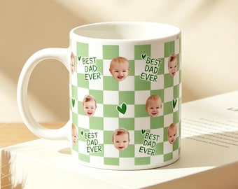 Custom Baby Face Ceramic Mug, Best Dad Ever Photo Mug for Dad, Father's Day Gift Idea for Him, New Dad Gift, First Father's Day Keepsake