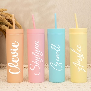 Personalized Name Tumbler, Tumbler With Straw, 16oz Name Tumbler, Bachelorette Party Favor, Wedding Gift, Bridal Party Favors, Birthday Gift