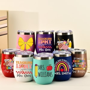 Personalised Back To School Cup, Teacher Wine Tumbler Gifts, Teacher Appreciation Gifts, Insulated Travel Mugs, Teacher Thank You Coffee Mug