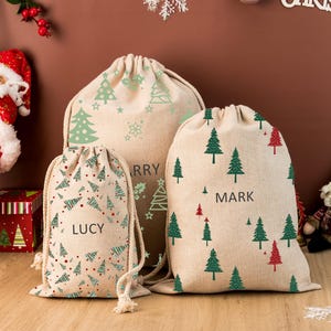Personalised Christmas Santa Sack, Custom Name Christmas Sack, Children&#39;s Christmas Sack, Christmas Eve Santa Bag, Christmas Gift for Kids
