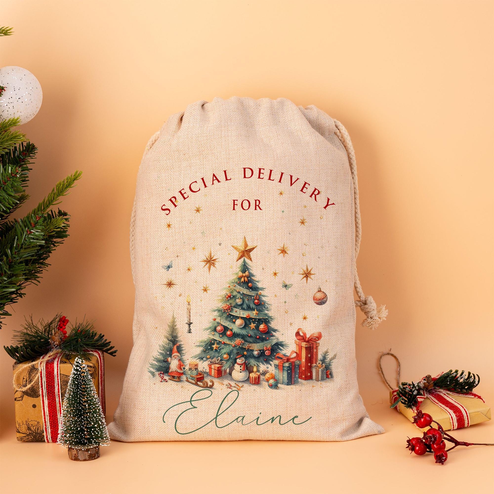 Baby First Christmas Santa Sack, Personalised Santa Sack, Merry Christmas Bag, Family Christmas Gift, Christmas Toy Sack, Xmas Gift for Kids