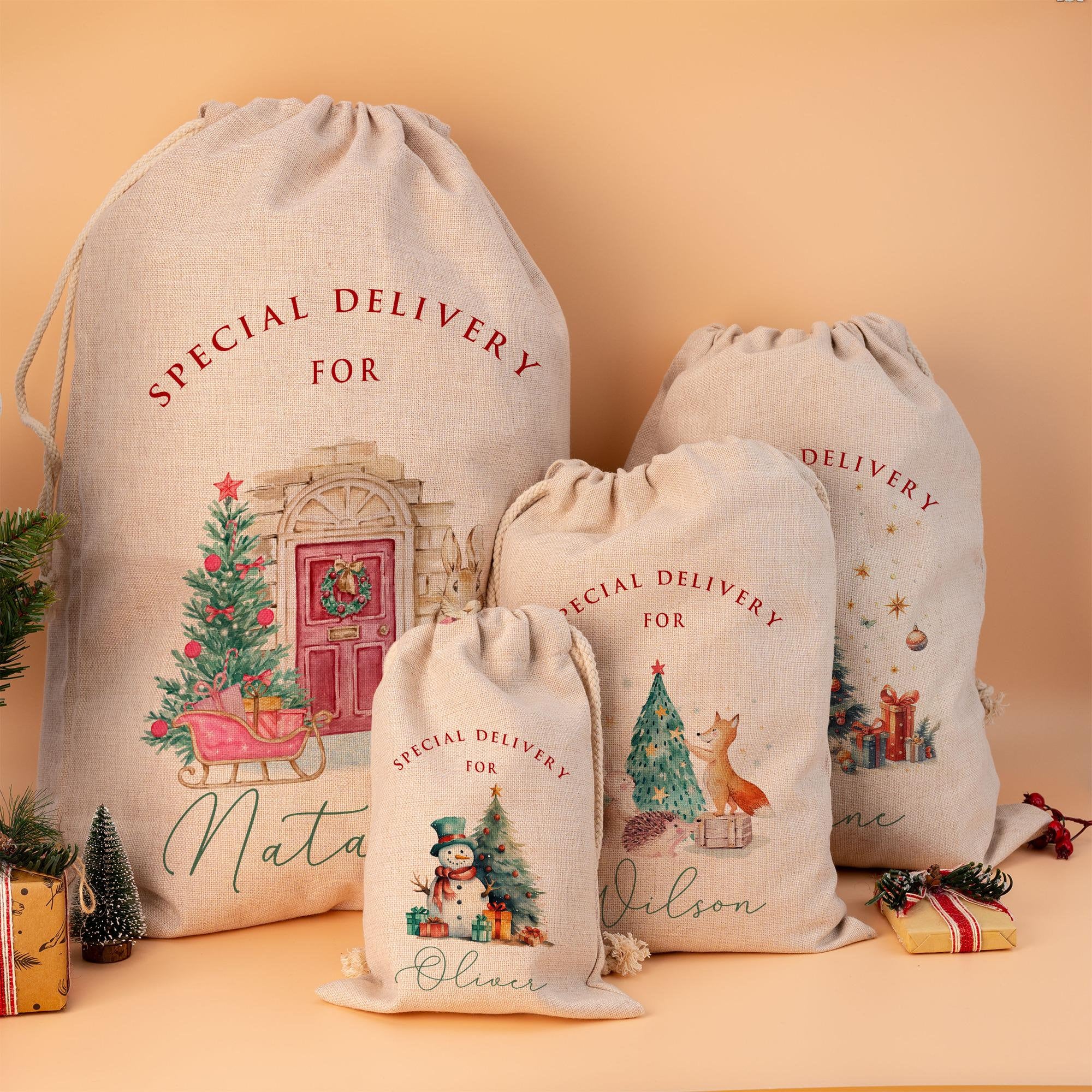 Baby First Christmas Santa Sack, Personalised Santa Sack, Merry Christmas Bag, Family Christmas Gift, Christmas Toy Sack, Xmas Gift for Kids