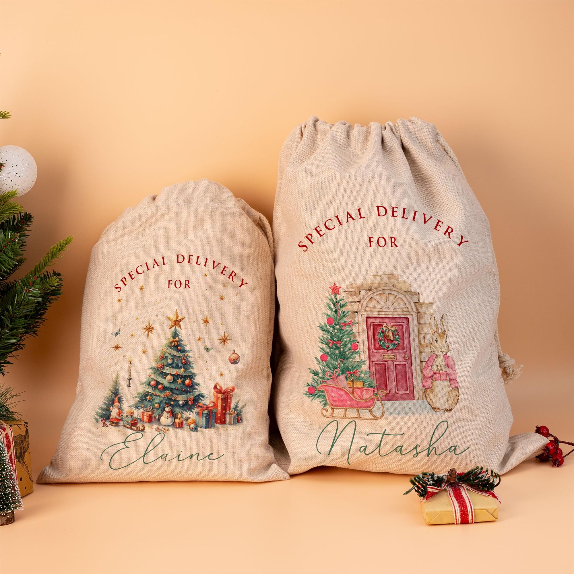 Baby First Christmas Santa Sack, Personalised Santa Sack, Merry Christmas Bag, Family Christmas Gift, Christmas Toy Sack, Xmas Gift for Kids