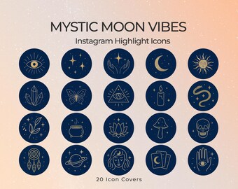 Mystic Moon Instagram Highlight Covers: Celestial IG Story Icons (PNG)