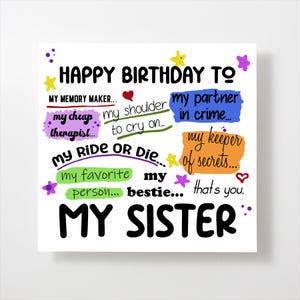Funny Birthday Card for Sister: Custom Scribble Message