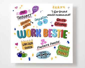 Work Bestie Greeting Card - funny greeting