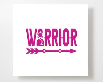 Breast Cancer Card - warrior - customized text option
